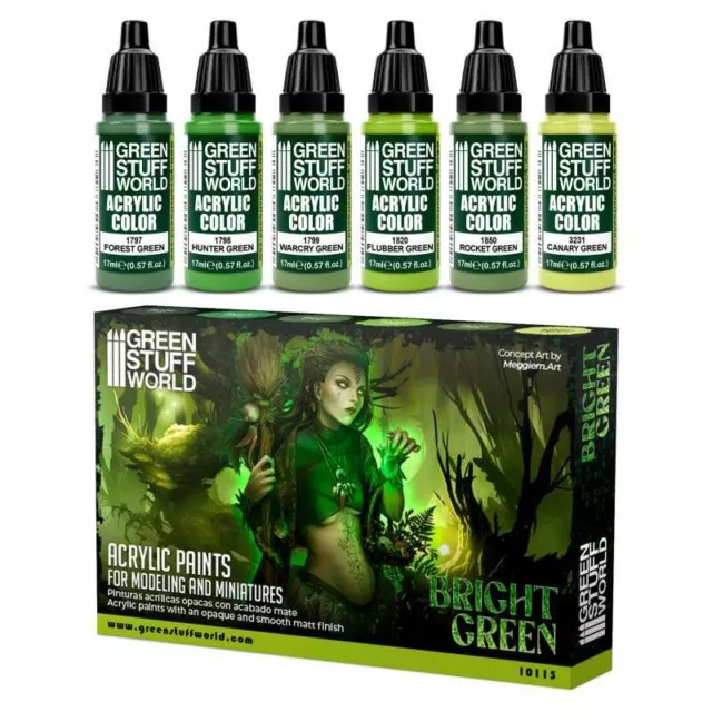 Set Pintura - Verdes - Aerografo y Pincel acrilico verde 17ml warhammer 40K