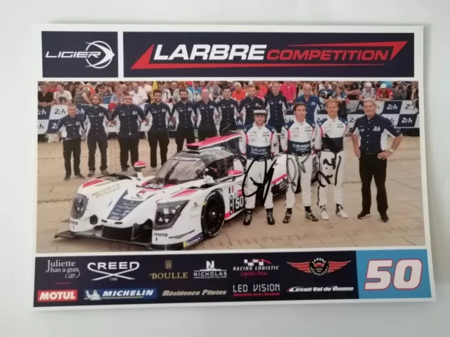 Carte signée Ligier Larbre Competition #50  24 Heures du Mans 2019