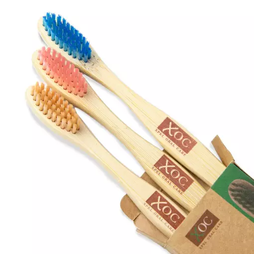 PACK Eco-Friendly Bamboo Toothbrush Natural Biodegradable Wood Soft Bristle