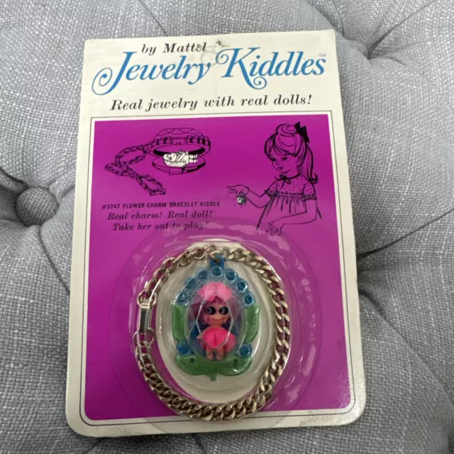 Vintage Liddle Kiddles Jewelry Flower Shaped Bracelet Little Doll Locket Mattel