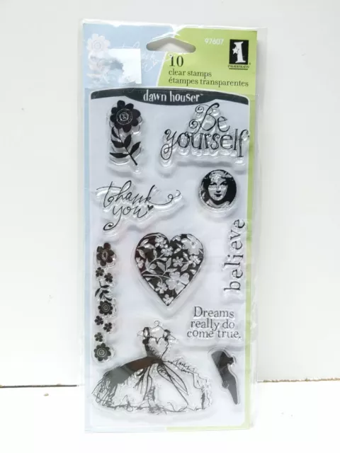 Inkadinkado Clear Cling Stamps - Friendship  97607 Hearts, flowers. Dress & more