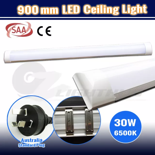 90CM LED 30W Batten Ceiling Lamp Fluorescent Tube Office Panel Bar Light 3FT