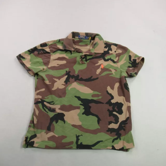 Polo Ralph Lauren Shirt Boys Large Cotton Short Sleeve Casual Golf Camo Casual