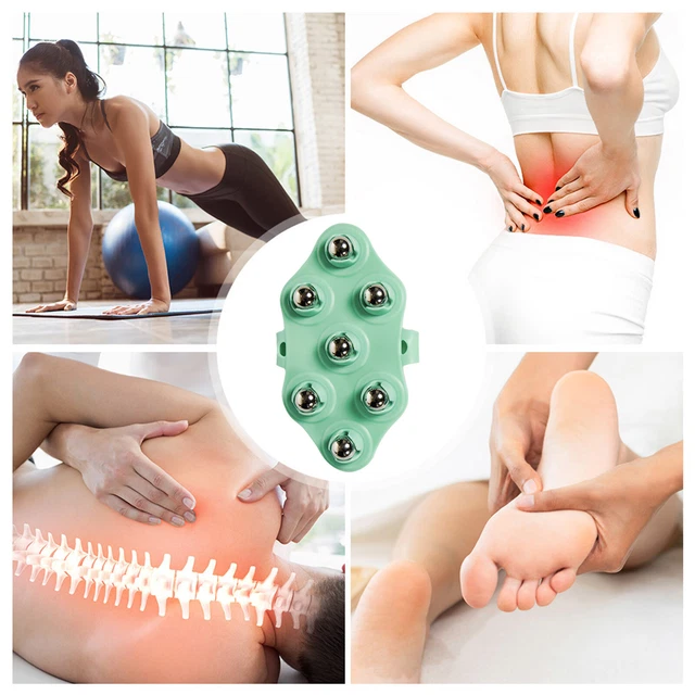 Massage Glove Body Massager with Metal Roller Ball for Neck Foot Full Body Care 6