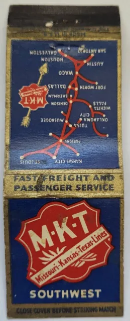 M-K-T Southwest Railroad "The Katy Lines" Matchbook Cover-Vintage-Rare!