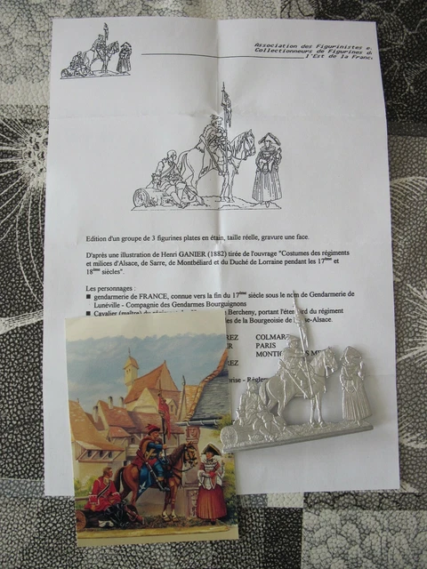 Plats d'étain - Zinnfiguren - Flat Tin : 3 cavaliers guerre de