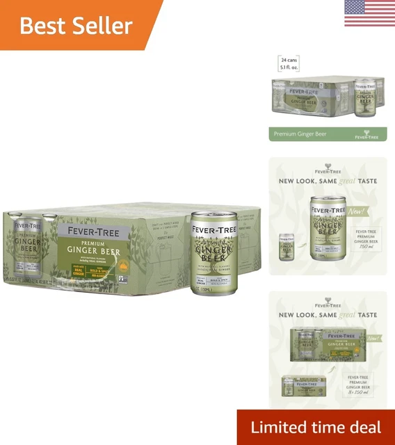 Premium Ginger Beer - Premium Mixer for Cocktails - 150 ML Cans - Pack 24