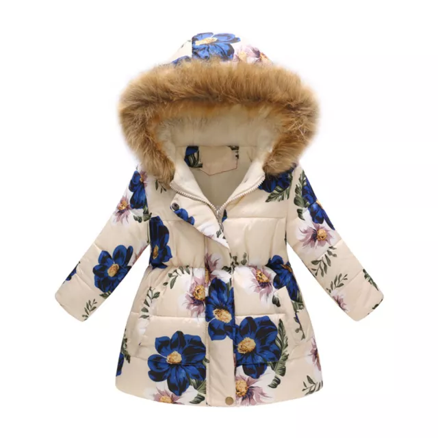 Girls Overcoat Windproof Warm Plush Hooded Pockets Children Jacket Ultra Soft