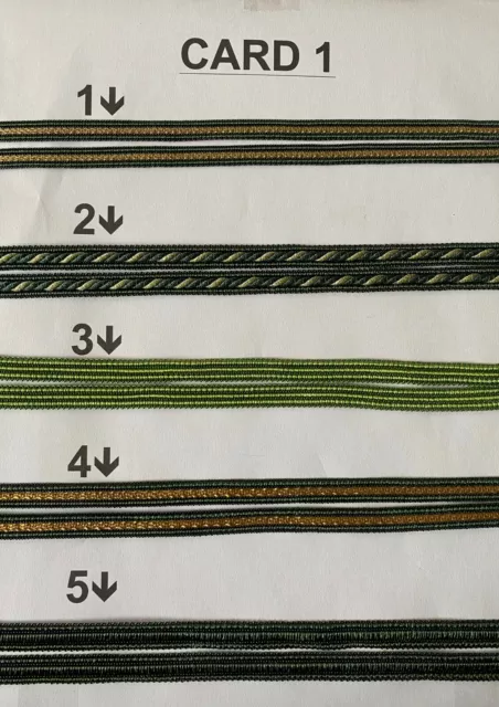 Upholstery Braid 10mm Wide Embroidery Civil War Reenactment, CARD1