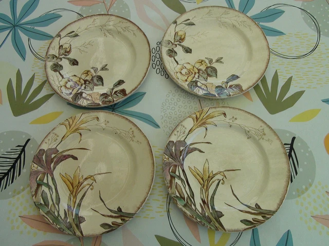 FAIENCE Jules Vieillard et Cie Bordeaux....4 assiettes, service Chevreuse FAIENCE Jules Vieillard et Cie Bordeaux....4 assiettes, service Chevreuse