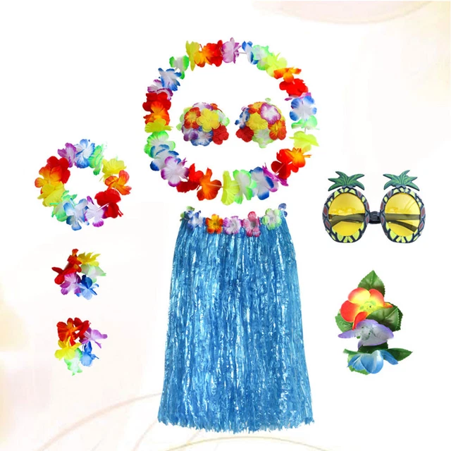 1 set Hawaii Hula Tropical De Danse Jupe Soutien-Gorge Bracelets De 2