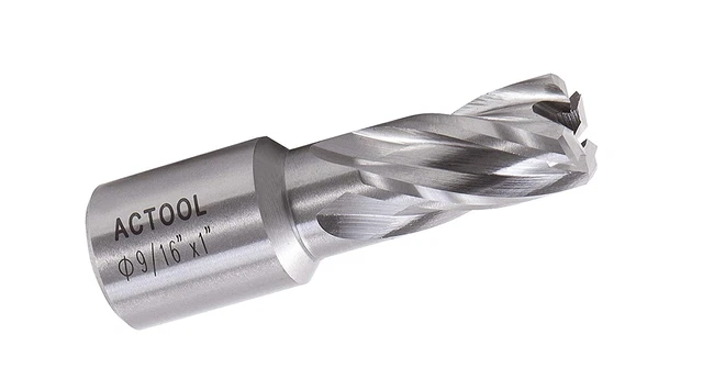 ACTOOL 9/16" Diameter × 1" Depth of Cut HSS ANNULAR Cutter with 3/4'' Weldon Sha