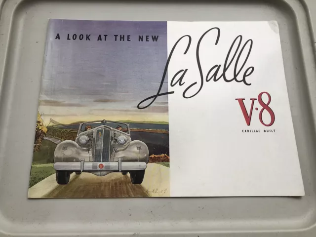 1937 Cadillac La Salle V-8 Prestige Color Sales Brochure Original