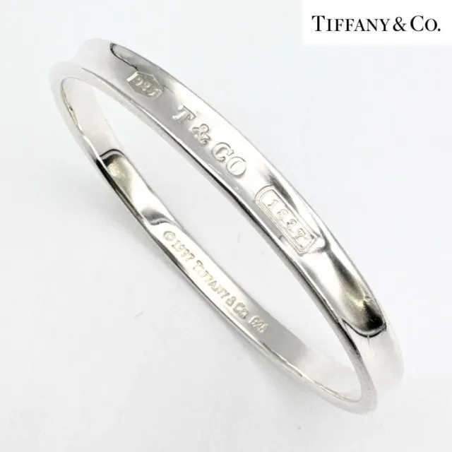 Tiffany & Co. Narrow Silver Bangle 1837 Bracelet 925 silver Oval Sterling