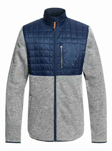 NWT MENS QUIKSILVER INTO THE WILD TECH ZIP-UP FLEECE $140 L Grey Heather