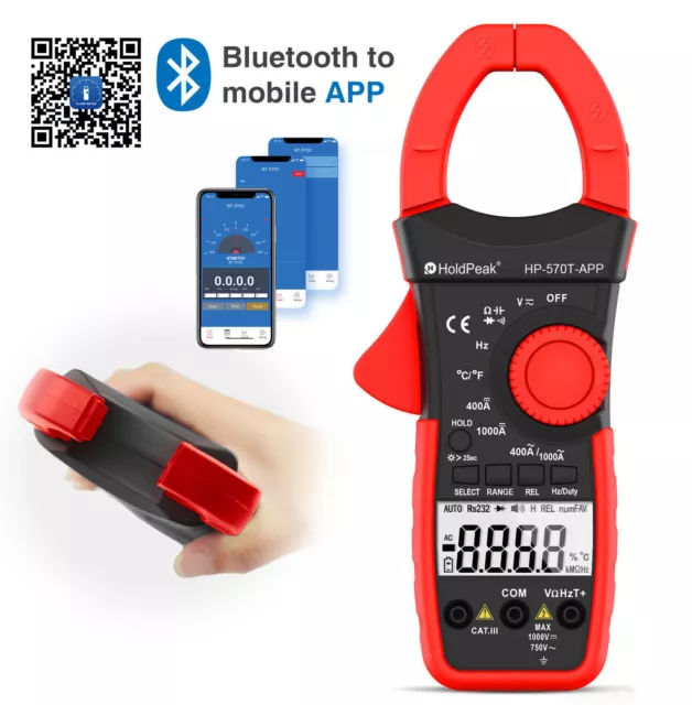 Professional AC DC Clamp Meter Current Voltage Multimeter APP Tester Auto Range