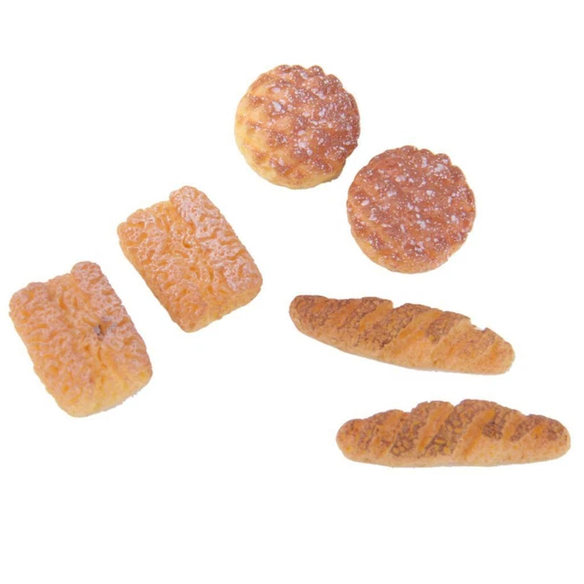 Dolls House Kitchen Miniature 1:12 Scale Mini Food Pastry Bread Set/6pcs