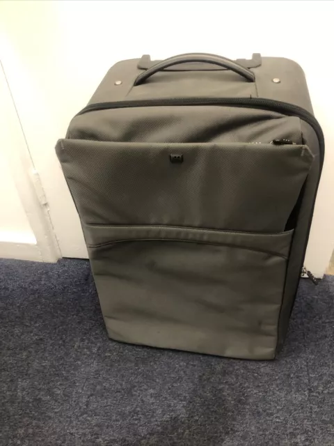Mendoza Soft shell Executive Suitcase Luggage Bag Grey Medium