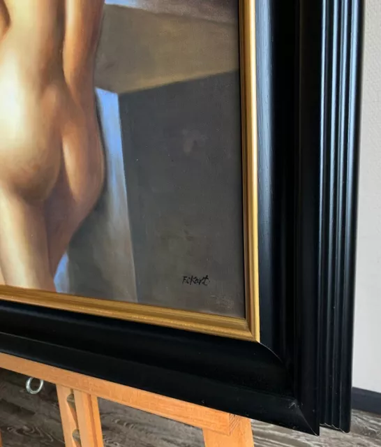 Ölgemälde TWO NUDES nach Tamara de Lempicka Frauenakt gerahmt 64x74cm 3