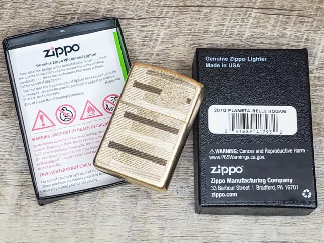 Zippo Belle Kogan Gold Dust Bars Street Lighter Flame Steel 207G Planeta 2014