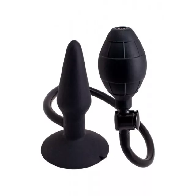 Plug anale gonfiabile fallo dildo con ventosa sex toys butt nero in silicone