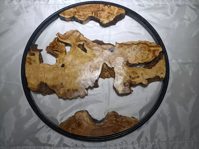 16-20 inches round olive wood slab set with 3 pieces for epoxy project varnished