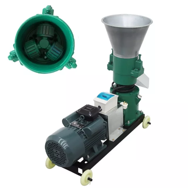 Animal Feed Pellet Mill Machine 10mm Plate Fodder Granulator 220V 200kg/h Output