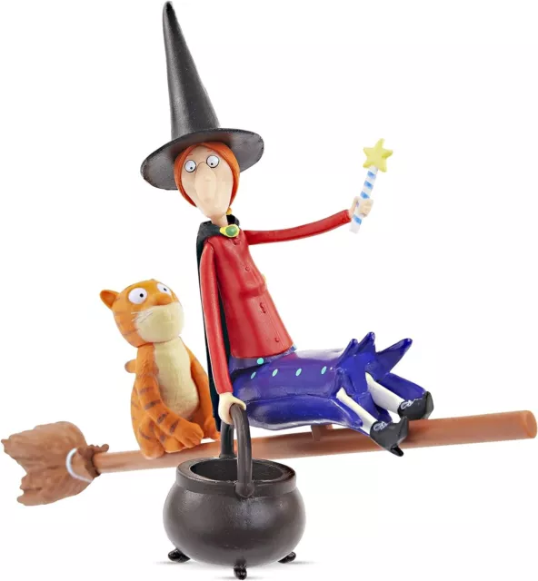 JULIA DONALDSON ROOM ON THE BROOM WITCH & CAT 5" TOY FIGURES By WOW STUFF NEW!