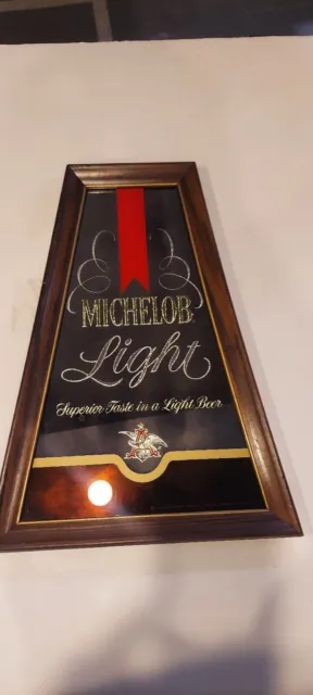 Michelob Light Vintage Advertising Mirror Anheuser Busch Beer Sign St Louis Mo