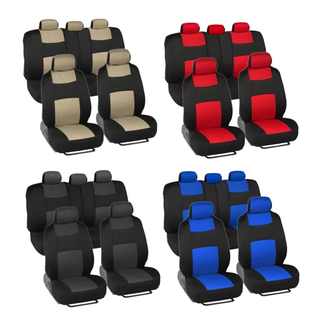9pcs Universal Car Seat Protection Cover Vehicle Van SUV Front/Rear Protector -d