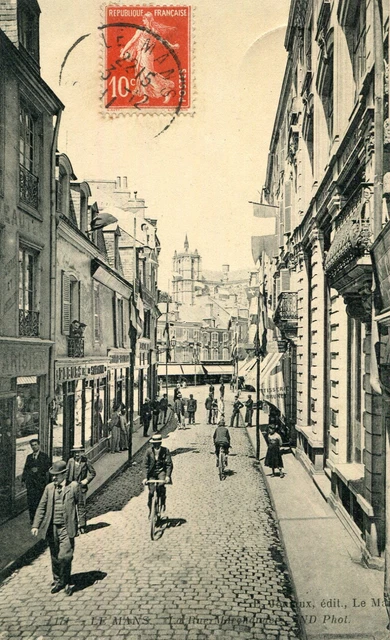 CPA LE MANS L'Avenue THIERS Cachet 1904 Maison CHEMIN Fabricant de