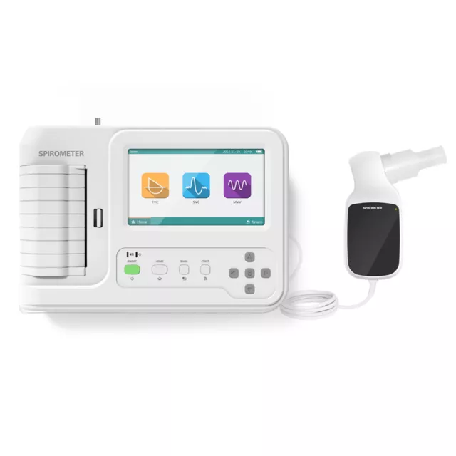 SP100 Portable Spirometer Lung Function Testing Device FVC SVC MVV Touch Screen