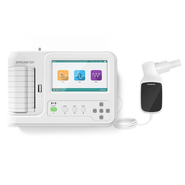 SP100 Spirometer Portable Lung Function Testing Device Touch Screen FVC SVC MVV