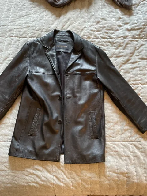 Marc New York Andrew Marc Men's Black Leather Jacket Size Large