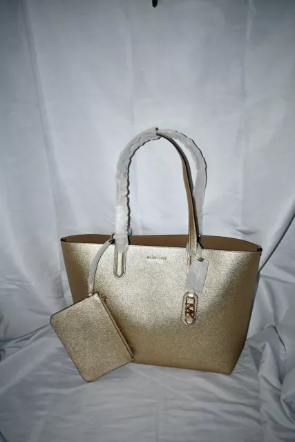 MICHAEL Kors Eliza Reversible Tote Bag in Pale Gold #30H3GZAT4M  NWT