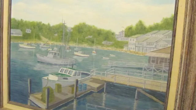 Vintage Oil Painting Perkins Cove, Maine 3