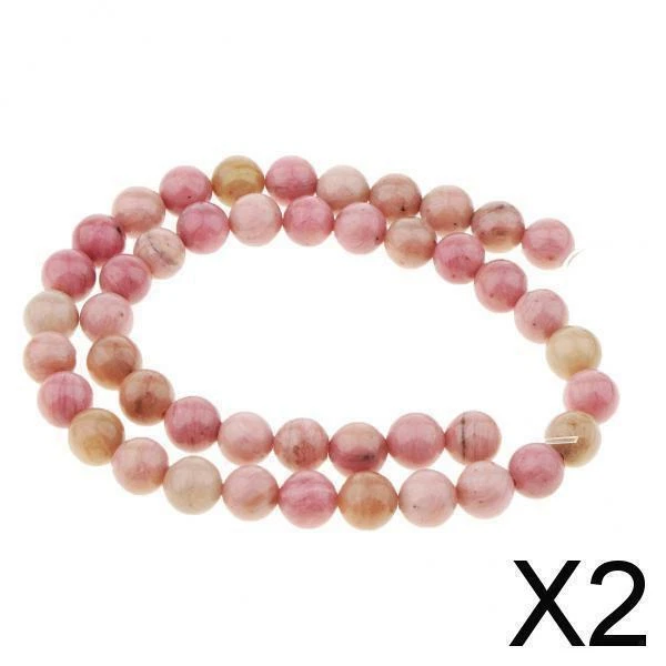 2X pierre rhodonite pierre naturelle ronde perle lâche pour la fabrication de