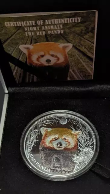 2017 Cook Islands Night Animals - Red Panda  1 Oz .999 Silver Coin!  # 100/499 2