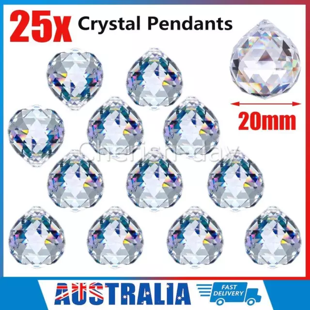 25X Bulk Crystal Ball Prism Pendant Glass Chandelier Hanging Pendant Sun Catcher