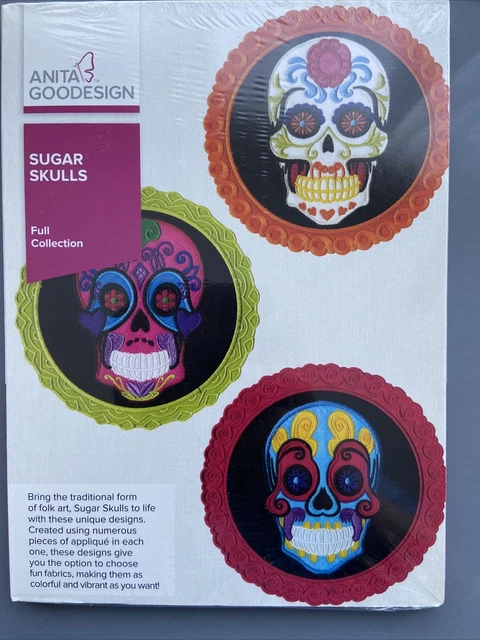 Máquina de diseño de bordado Anita Goodesign CD calaveras de azúcar