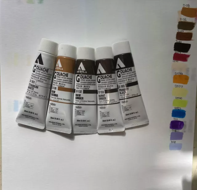 Holbein Acrylic Gouache Set Of 5 In Brown