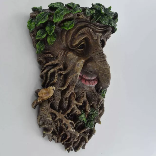 Man Of Forest Green Man Tree Face Leaf Plaque Wall Garden Ornament Treant Face 3