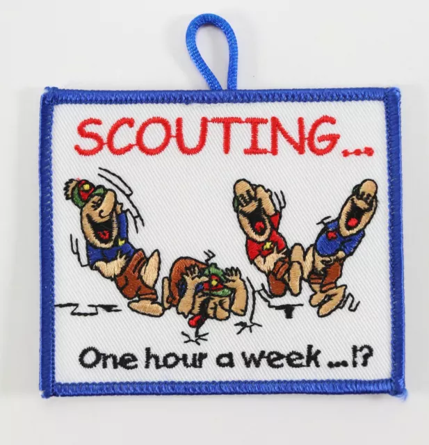 Vintage Scouting One Hour A Week...!? Blue Button Boy Scouts BSA Camp Patch