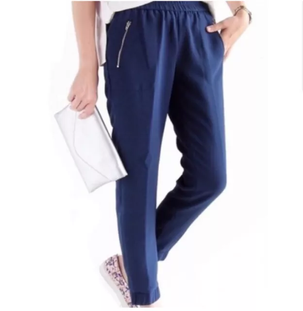 J. Crew Women's Blue Turner Pull On Jogger Dress Ankle Length Pants Size 8