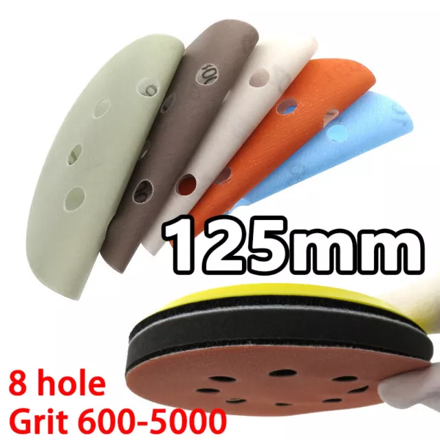 125mm Wet and Dry Sanding Discs 5 inch Sandpaper Hook and Loop Pads 8 Hole