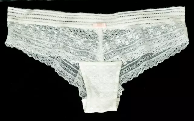 Oysho Lace Thong Knickers Floral Cotton Lined Designer Elegant