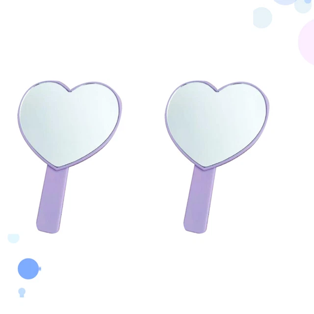 Espejo compacto en forma de corazón espejo de mano de bolsillo espejo espejo de viaje