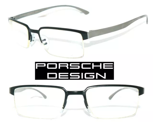 Porsche Design Brille Schwarz Grau P 8004  Titanium Halbrand Herren 8129 Gestell