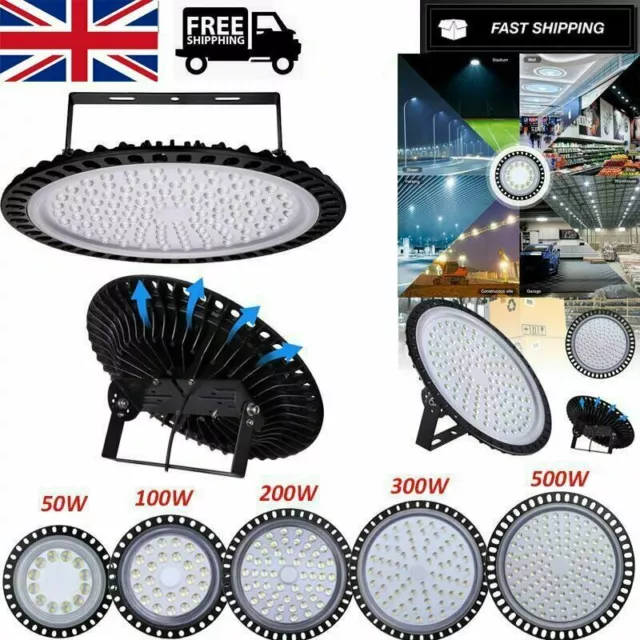 100W 200W 300W LED High Bay Light Factory Industrial Warehouse Shop UFO Lights