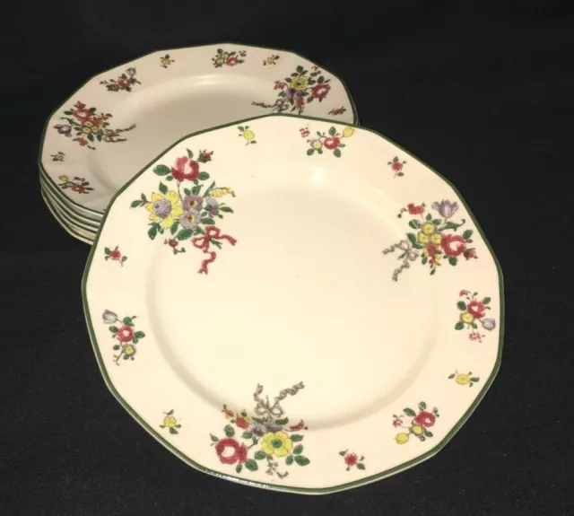 Royal Doulton Old Leed's Sprays 8 Luncheon Plates